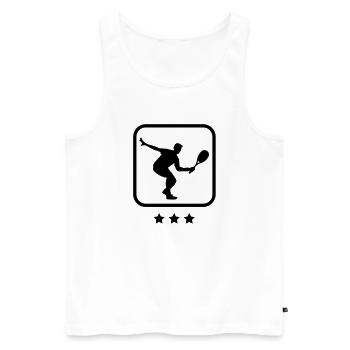 squash_logo___f1 - Männer Premium Bio Tank Top - Weiß - Vorne - AI Model Male 178 light (178cm)