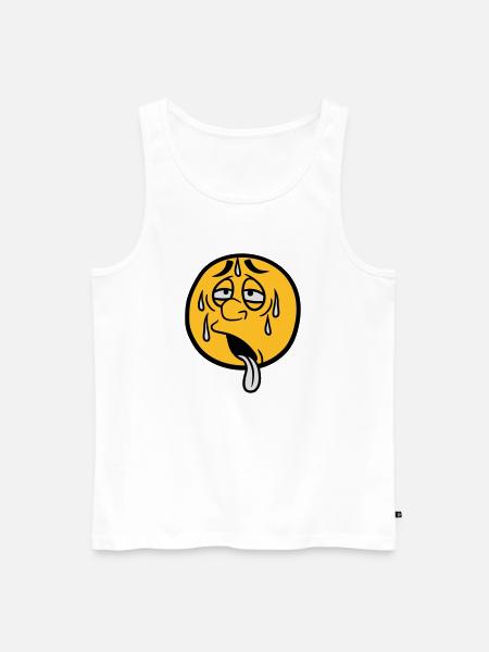 gesicht comic cartoon kreis rund erschoepft sonne - Männer Premium Bio Tank Top - Weiß