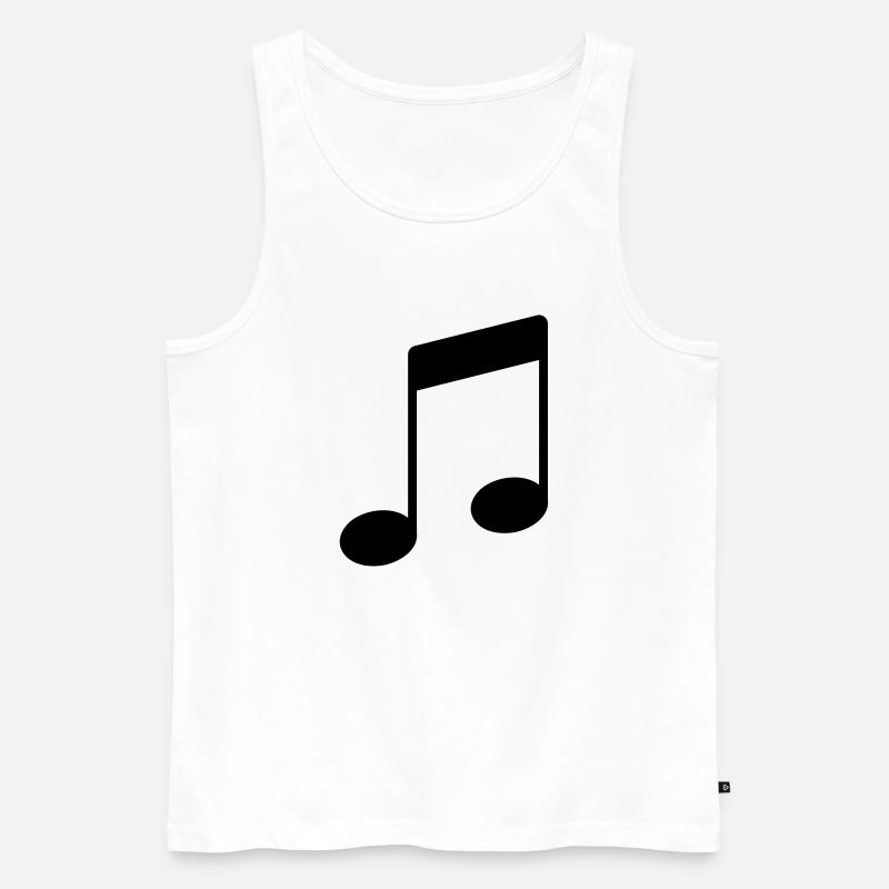 note_icon - Men's Premium Organic Tank Top - white