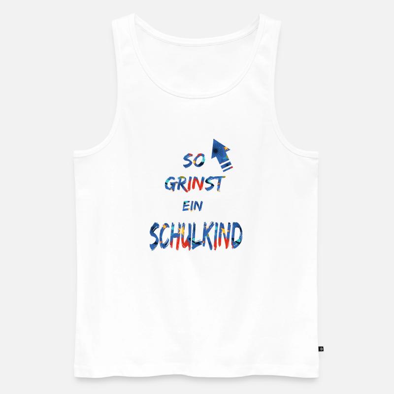 Schulkind grinst - Einschulung - Bl - Männer Premium Bio Tank Top - Weiß