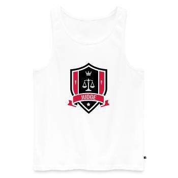 Richter / Gerechtigkeit / Richterin / Gericht - Männer Premium Bio Tank Top - Weiß - Vorne - AI Model Male 178 light (178cm)