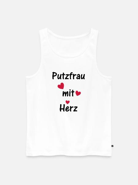 Putzfrau mit Herz - Männer Premium Bio Tank Top - Weiß