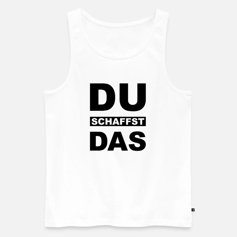 Du schaffst das - Männer Premium Bio Tank Top - Weiß