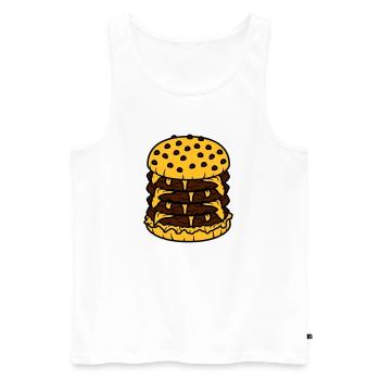 conception haute multiple hamburger cool hamburger - Débardeur bio Premium Homme - blanc - Devant - AI Model Male 178 light (178cm)