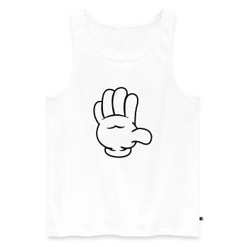comic_hand_001 - Débardeur bio Premium Homme - blanc - Devant - Michal (187cm)
