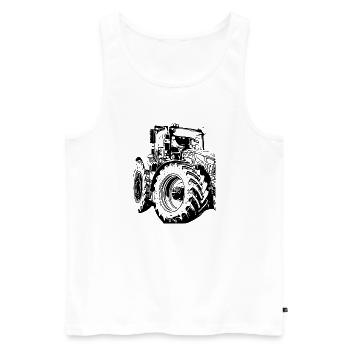 Tractor - Men's Premium Organic Tank Top - white - Front - Michal (187cm)