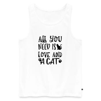 all you need is love and a cat - Männer Premium Bio Tank Top - Weiß - Vorne - Michal (187cm)