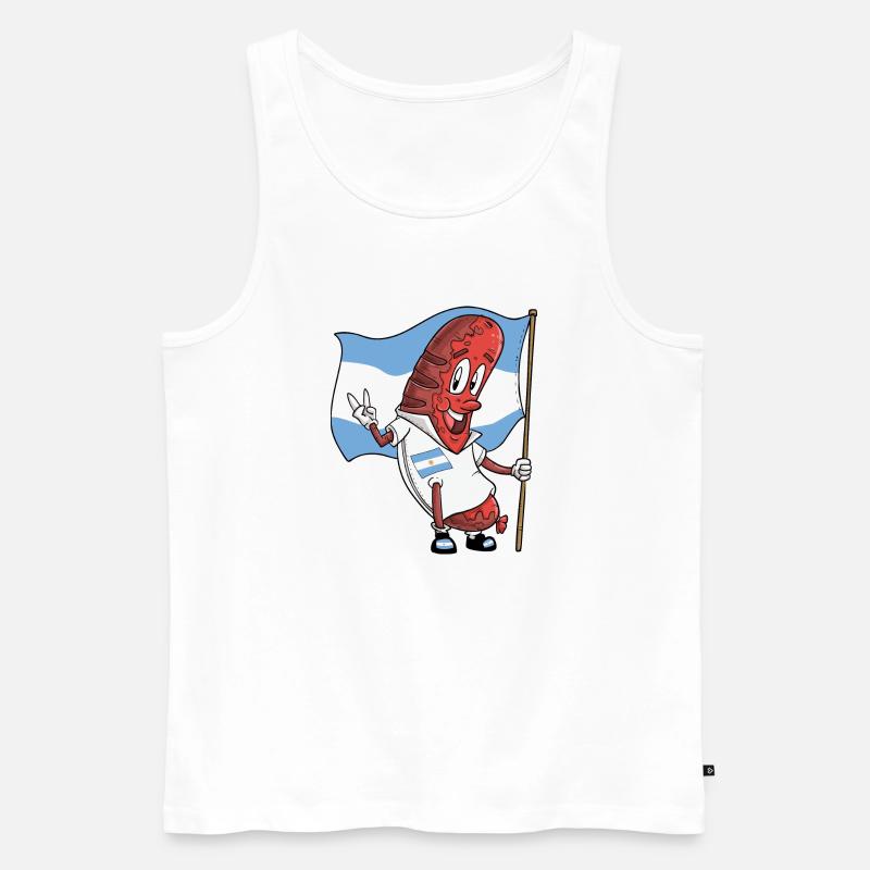 Argentinische Schweinsbratwurst - Männer Premium Bio Tank Top - Weiß