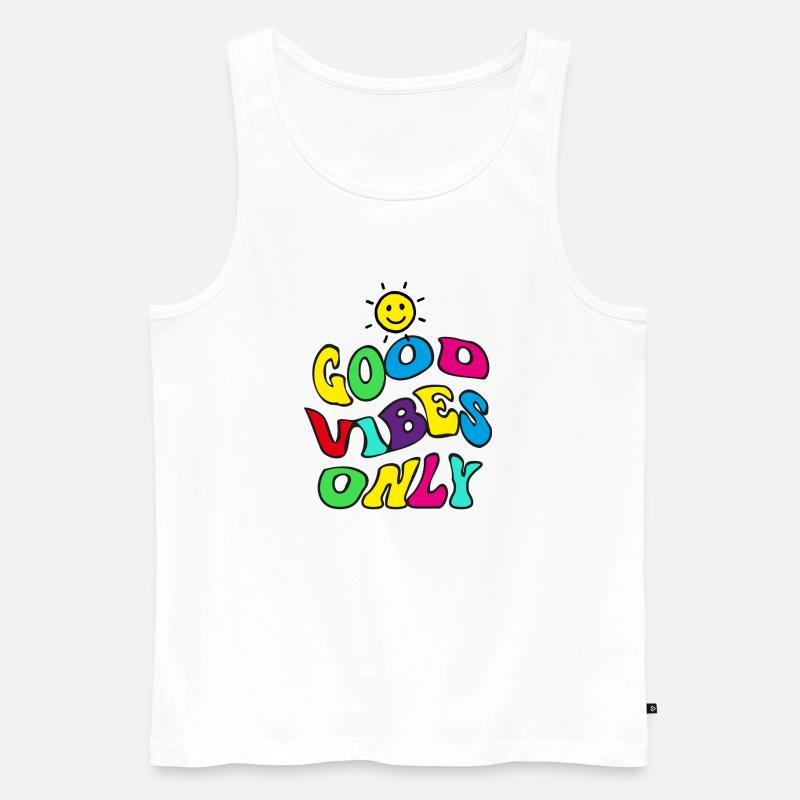 Good Vibes Only - Männer Premium Bio Tank Top - Weiß
