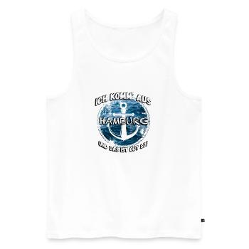 Hamburg - Männer Premium Bio Tank Top - Weiß - Vorne - Michal (187cm)