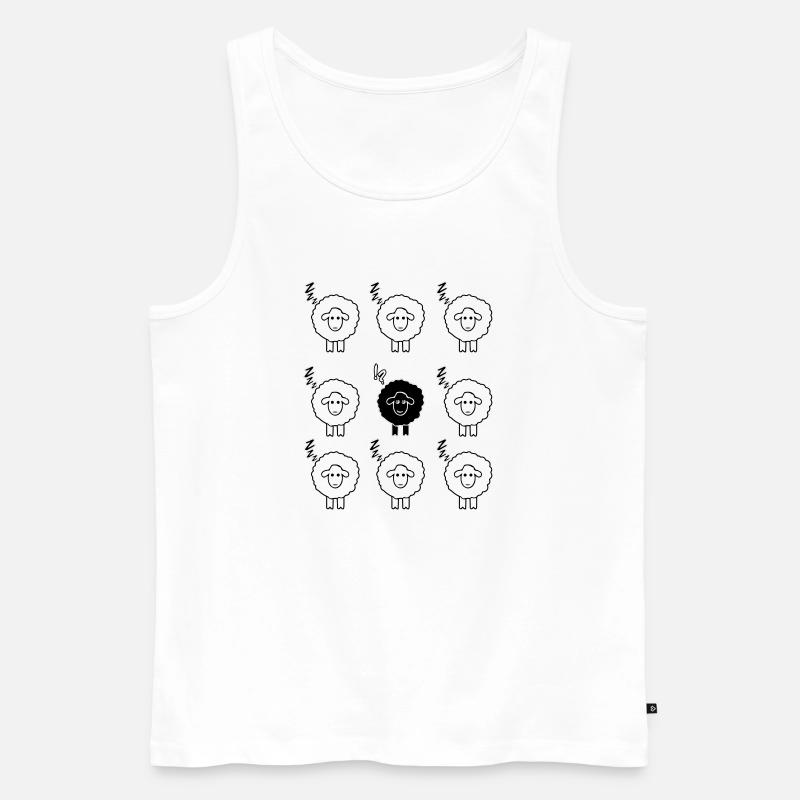 Schwarzes Schaf - Männer Premium Bio Tank Top - Weiß