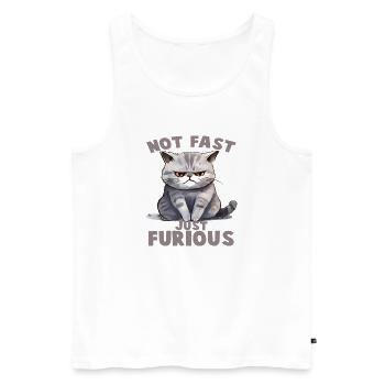 Not Fat just Furious - Men's Premium Organic Tank Top - white - Front - AI Model Male 178 light (178cm)