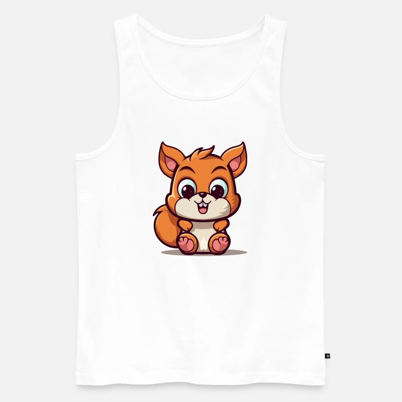 Raph das Eichhörnchen - Männer Premium Bio Tank Top - Weiß
