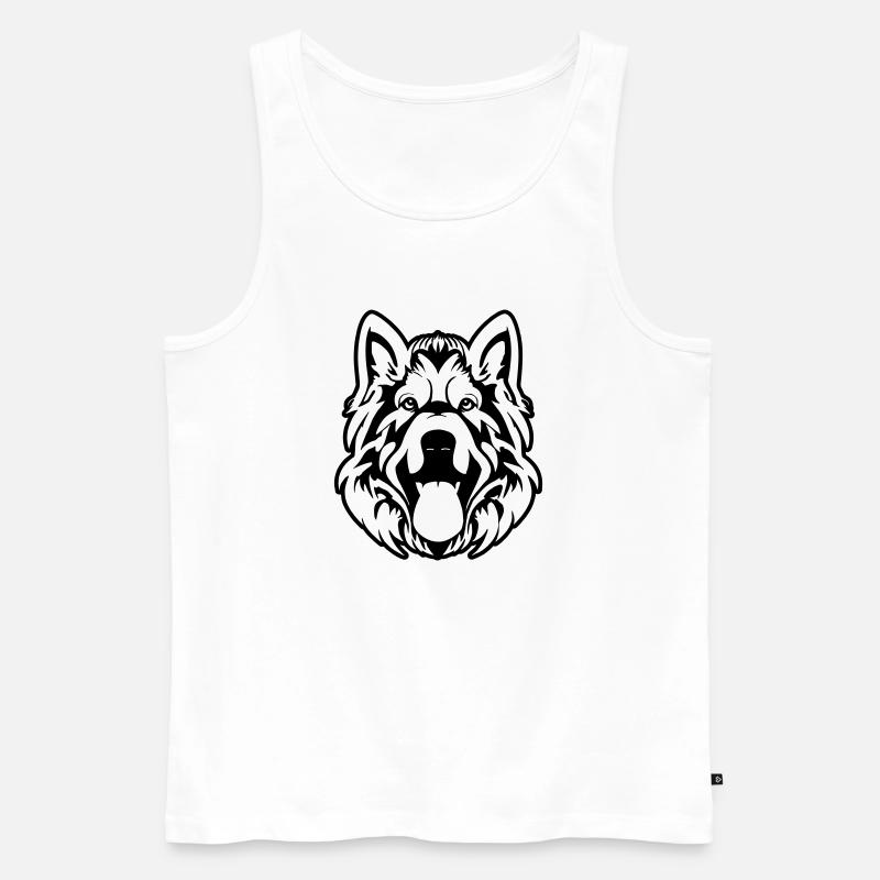 Kaukasischer Schäferhund - Männer Premium Bio Tank Top - Weiß