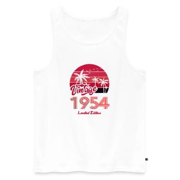 Vintage Year 1954 Limited Edition Red - Men's Premium Organic Tank Top - white - Front - AI Model Male 178 light (178cm)