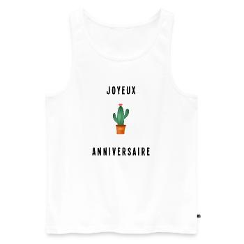 ALLES GUTE ZUM GEBURTSTAG. ALLES GUTE ZUM GEBURTSTAG. JAHRESTAG. - Männer Premium Bio Tank Top - Weiß - Vorne - Michal (187cm)