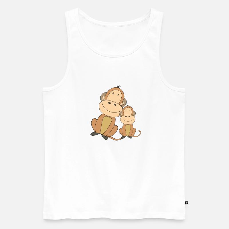 affe mit kind - Männer Premium Bio Tank Top - Weiß