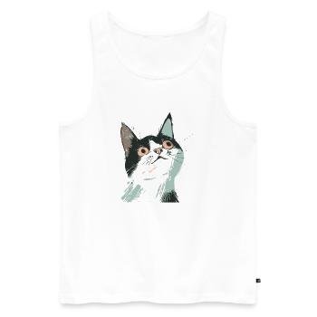 Katze Haustier Kätzchen Mietze Schnurren Hauskatze - Männer Premium Bio Tank Top - Weiß - Vorne - AI Model Male 178 light (178cm)