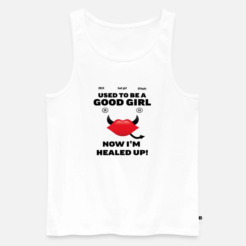 Böses Mädchen, gutes Mädchen - Männer Premium Bio Tank Top - Weiß