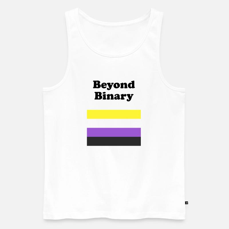 Non Binary Flag Beyond Binary - Men's Premium Organic Tank Top - white
