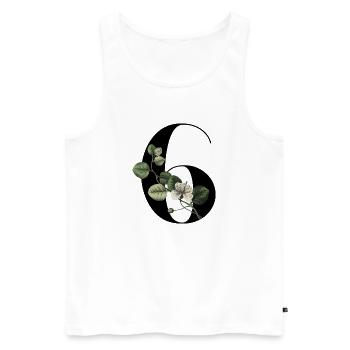 Nummer 6 Blumengrün -6. Geburtstag Blumen - Männer Premium Bio Tank Top - Weiß - Vorne - Michal (187cm)