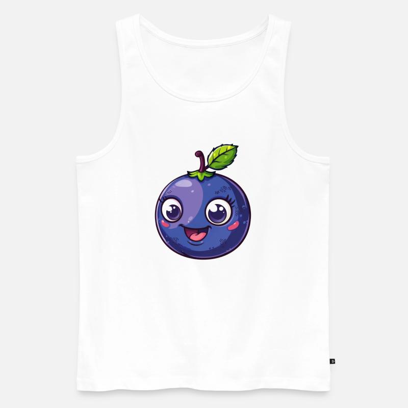 Süße Blaubeere Comic - Männer Premium Bio Tank Top - Weiß