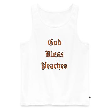 GodBlessPeaches - Men's Premium Organic Tank Top - white - Front - Michal (187cm)