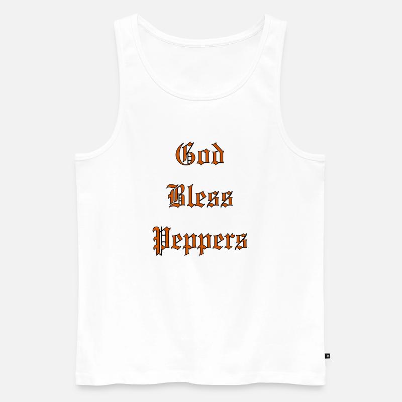 GodBlessPeppers - Männer Premium Bio Tank Top - Weiß