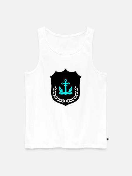 Anchor Coat of Arms - Men's Premium Organic Tank Top - white
