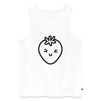 Erdbeere - Männer Premium Bio Tank Top - Weiß - Vorne - AI Model Male 178 light (178cm)