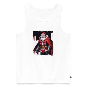 Bad Santa Merry Christmas snow Xmas Holiday - Men's Premium Organic Tank Top - white - Front - AI Model Male 178 light (178cm)