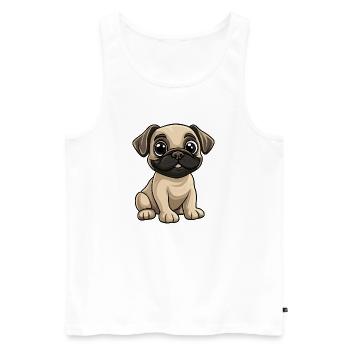 Bullmastiff Chien Bande dessinée Mignon - Débardeur bio Premium Homme - blanc - Devant - Michal (187cm)