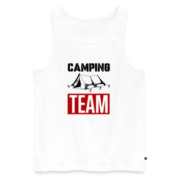 Camping Team - Männer Premium Bio Tank Top - Weiß - Vorne - AI Model Male 178 light (178cm)