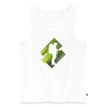 Wanderung Trekker Gipfel - Männer Premium Bio Tank Top - Weiß - Vorne - Michal (187cm)