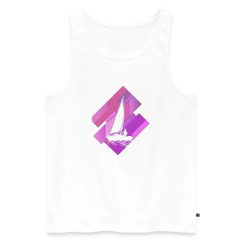Sailboat Sailor Boat - Men's Premium Organic Tank Top - white - Front - Michal (187cm)