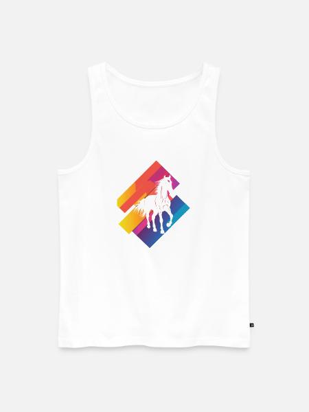 Pferd Pferdekopf Hufe - Männer Premium Bio Tank Top - Weiß