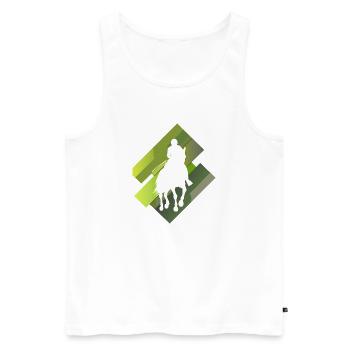 Dressurpferd Reitschule Reiterin - Männer Premium Bio Tank Top - Weiß - Vorne - Michal (187cm)