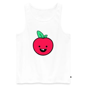 apfel smile - Männer Premium Bio Tank Top - Weiß - Vorne - AI Model Male 178 light (178cm)