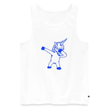 Licorne Dabbing Dab Danse Soirée Pose Geste Drôle - Débardeur bio Premium Homme - blanc - Devant - Michal (187cm)