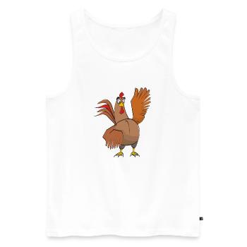 Gockel - Männer Premium Bio Tank Top - Weiß - Vorne - Michal (187cm)