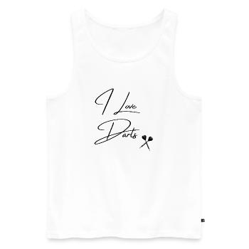 I love Darts - Männer Premium Bio Tank Top - Weiß - Vorne - Michal (187cm)