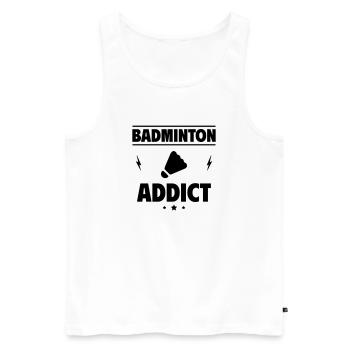 Badminton-Süchtig - Männer Premium Bio Tank Top - Weiß - Vorne - Michal (187cm)