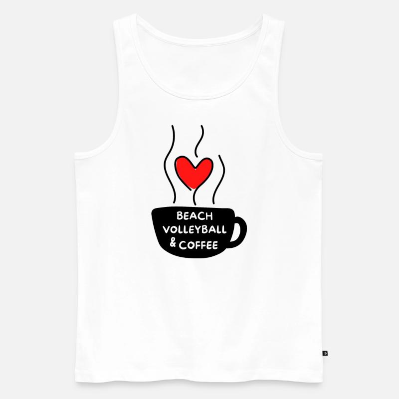 Beachvolleyball & Kaffee. - Männer Premium Bio Tank Top - Weiß