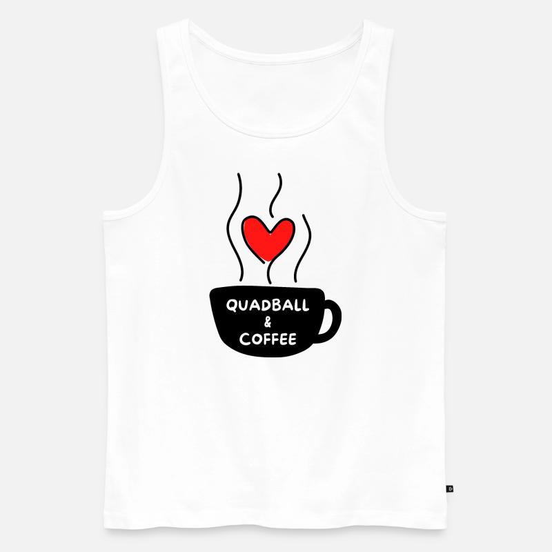 Quadball & Kaffee - Männer Premium Bio Tank Top - Weiß