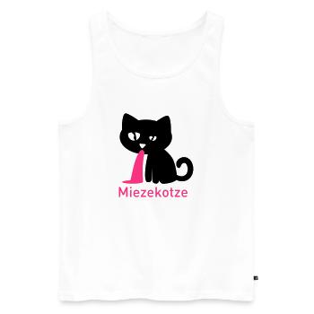 Miezekotze - Männer Premium Bio Tank Top - Weiß - Vorne - Michal (187cm)