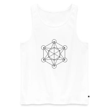 Metatrons Würfel - Männer Premium Bio Tank Top - Weiß - Vorne - AI Model Male 178 light (178cm)