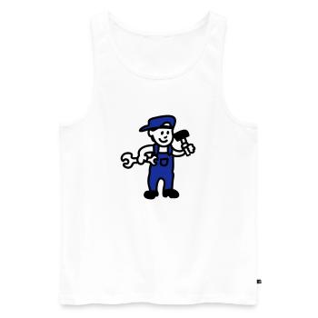 Handwerker - Männer Premium Bio Tank Top - Weiß - Vorne - Michal (187cm)