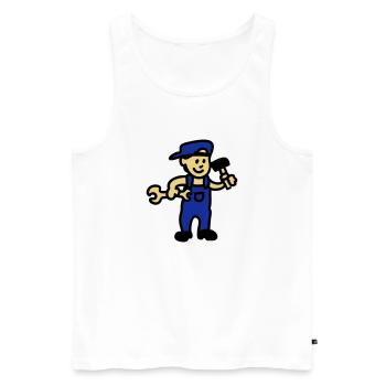 Handwerker 3 - Männer Premium Bio Tank Top - Weiß - Vorne - Michal (187cm)