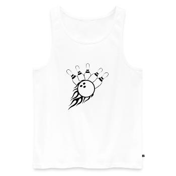 Bowling Kegel - Männer Premium Bio Tank Top - Weiß - Vorne - Michal (187cm)