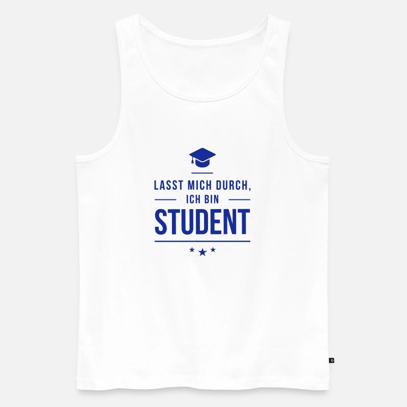 Ich bin Student - Männer Premium Bio Tank Top - Weiß